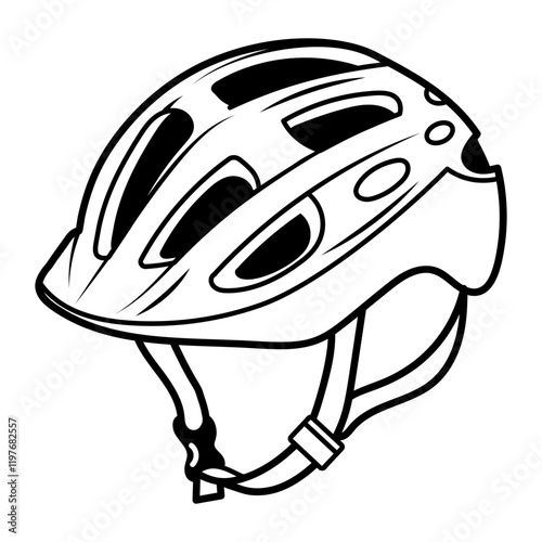 A hand drawn icon of cycling helmet
