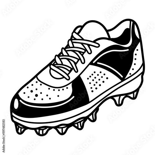 Soccer shoe icon in hand drawn style
