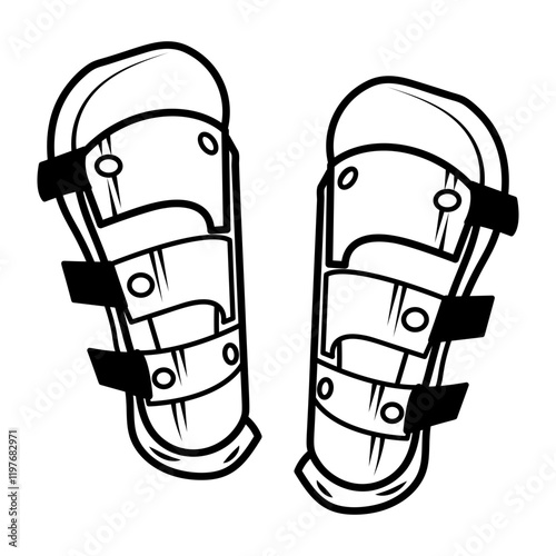 Shin guards icon in hand drawn style