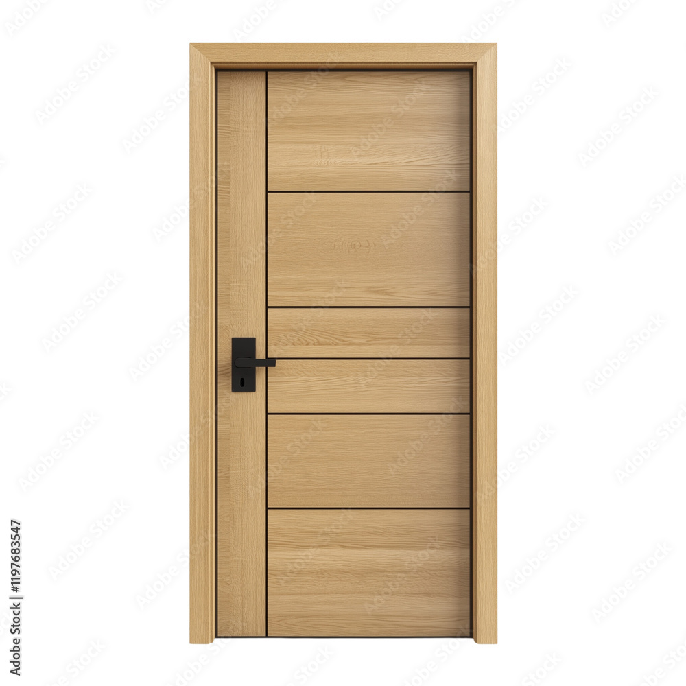 A minimalist interior door in light oak isolated on transparent background (2) A minimalist interior door in light oak isolated on transparent background (2)