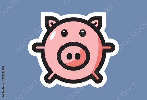 Pig piggy bank with cute cartoon design. The concept of accumulation, saving and making money. Cute cartoon pig in pink color. Vector illustration