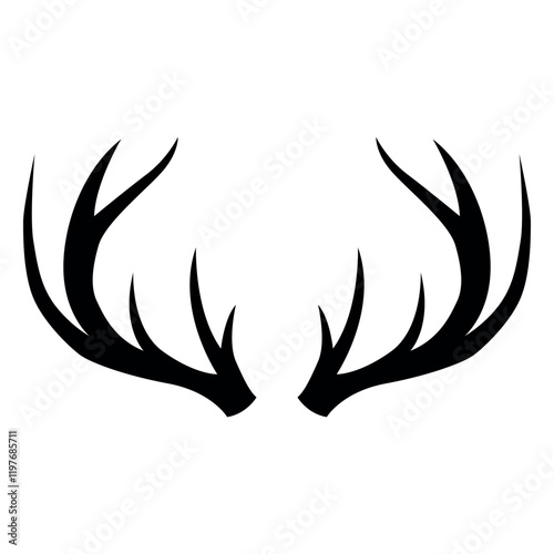 Deer antlers vector. Silhouette of the horns of a deer. deer antlers vector logo design. deer antler logo, icon and vector