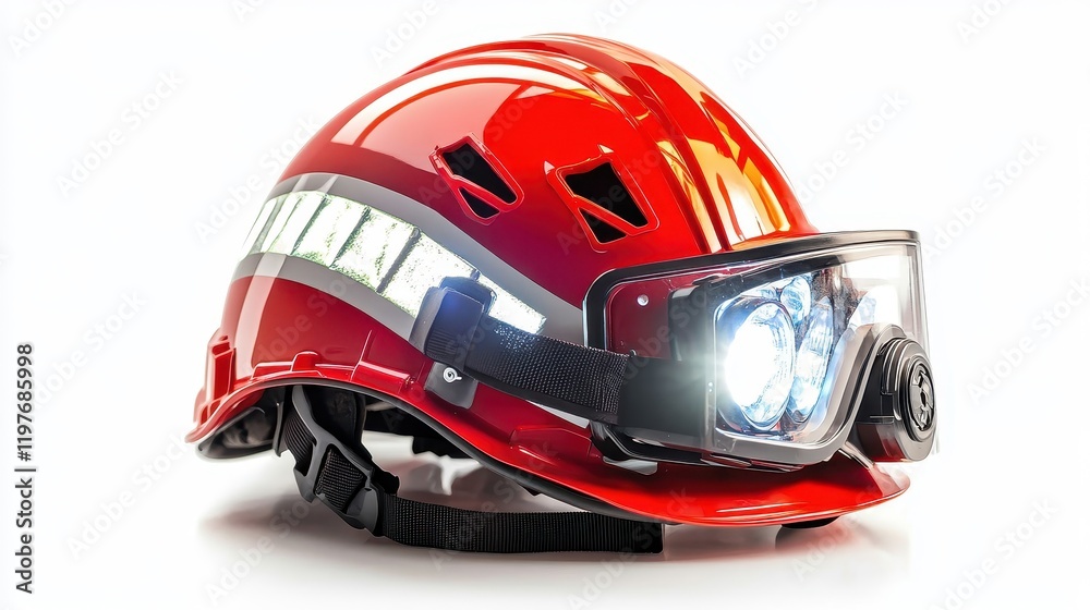 Red Safety Helmet with Light for Construction Work Red Safety Helmet with Light for Construction Work