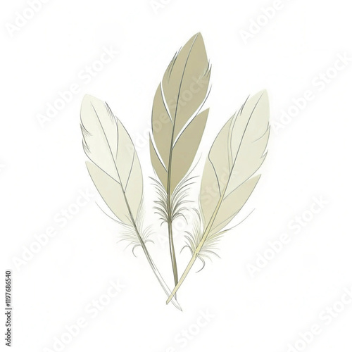 A white feather with a white feather on it
