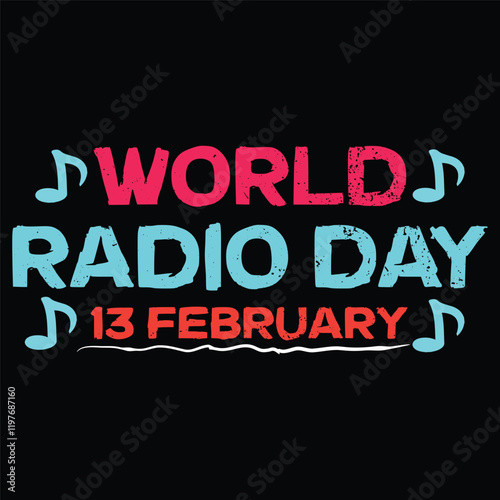 world radio day t-shirt, banner, design vector typography design new photo