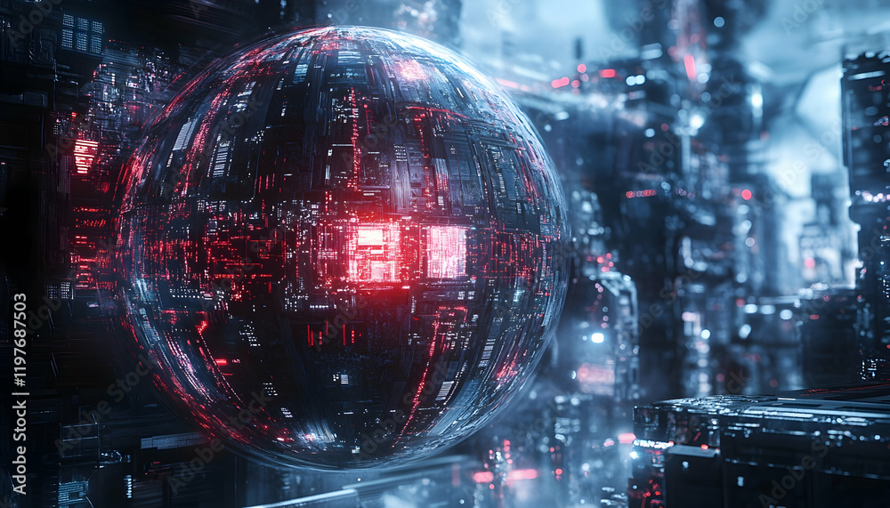 futuristic technology globe with holographic effects, cyberpunk-inspired network design - futuristic technology globe with holographic effects, cyberpunk-inspired network design -