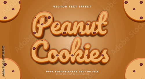 Peanut Cookies cute style editable text effect template