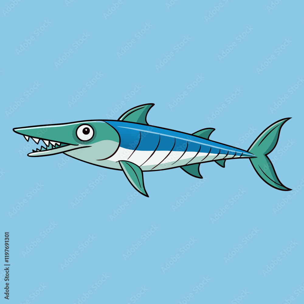 Naklejka premium vector illustration of a shark