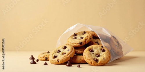 Wallpaper Mural A Delectable Collection of Warm, Sweet Chocolate Chip Cookies in a Clear Bag Torontodigital.ca