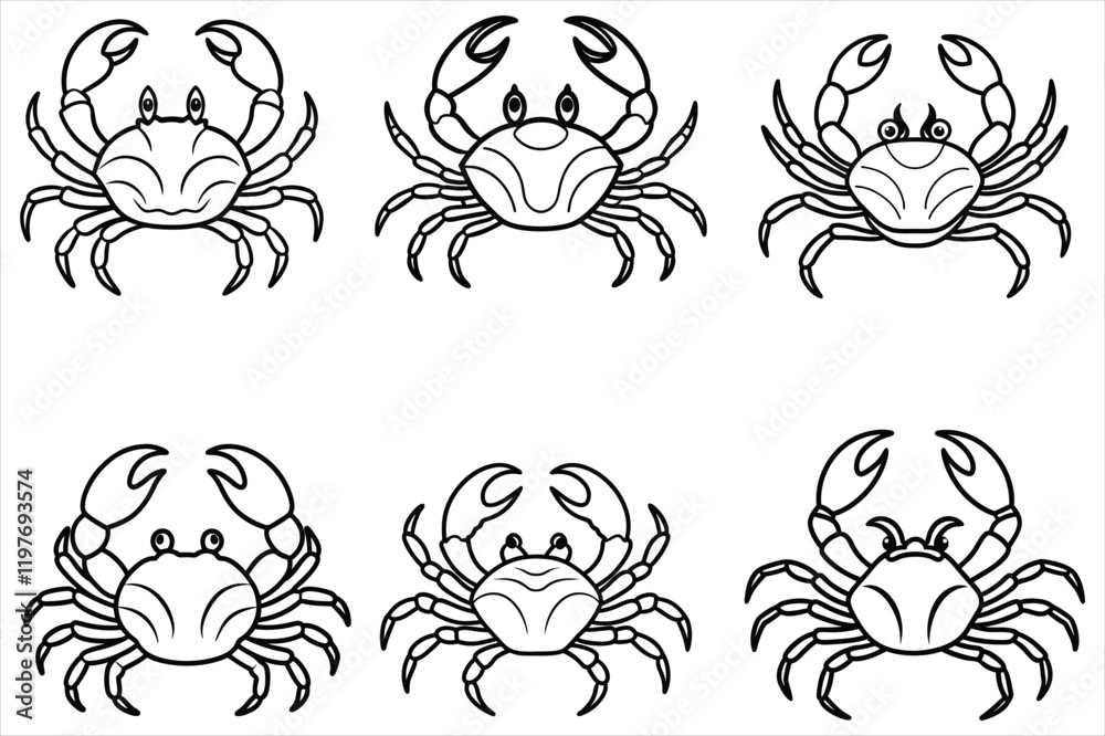 Obraz premium crab vector line art design