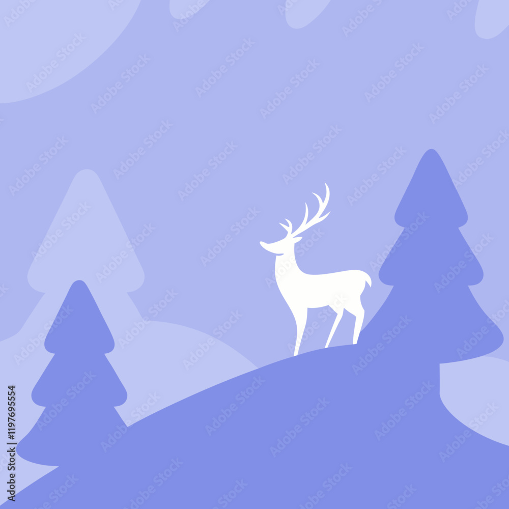 Minimalist deer silhouette with a gradient forest backdrop, perfect for nature-inspired designs and prints. Minimalist deer silhouette with a gradient forest backdrop, perfect for nature-inspired designs and prints.