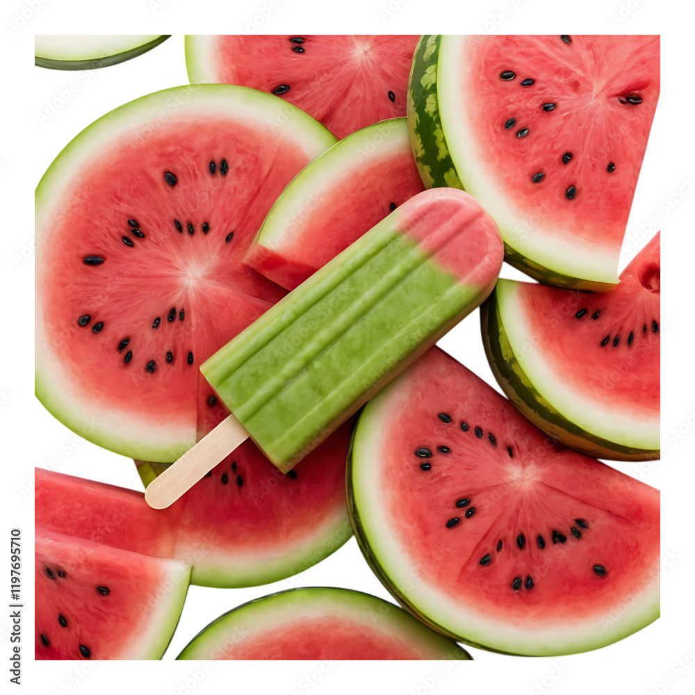 Sliced Watermelon Presentation with Popsicles Sliced Watermelon Presentation with Popsicles