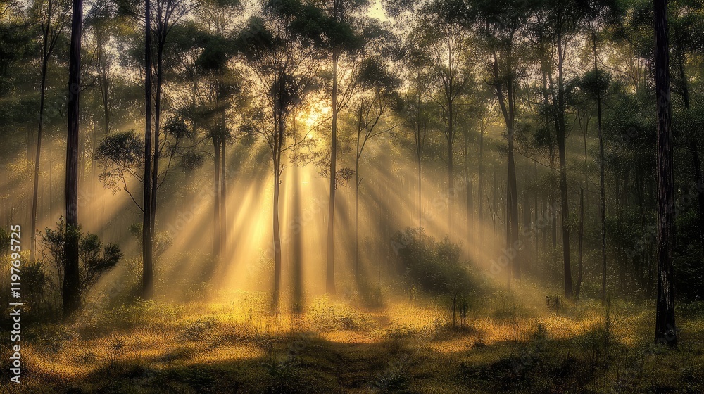 Fototapeta premium sunrise in the forest