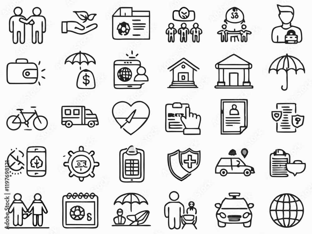 Fototapeta premium Love Glyph icons collection 25 icon set in a Glyph design 