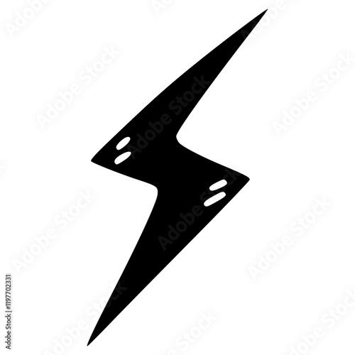 blitz lightning thunder hand drawn glyph illustration