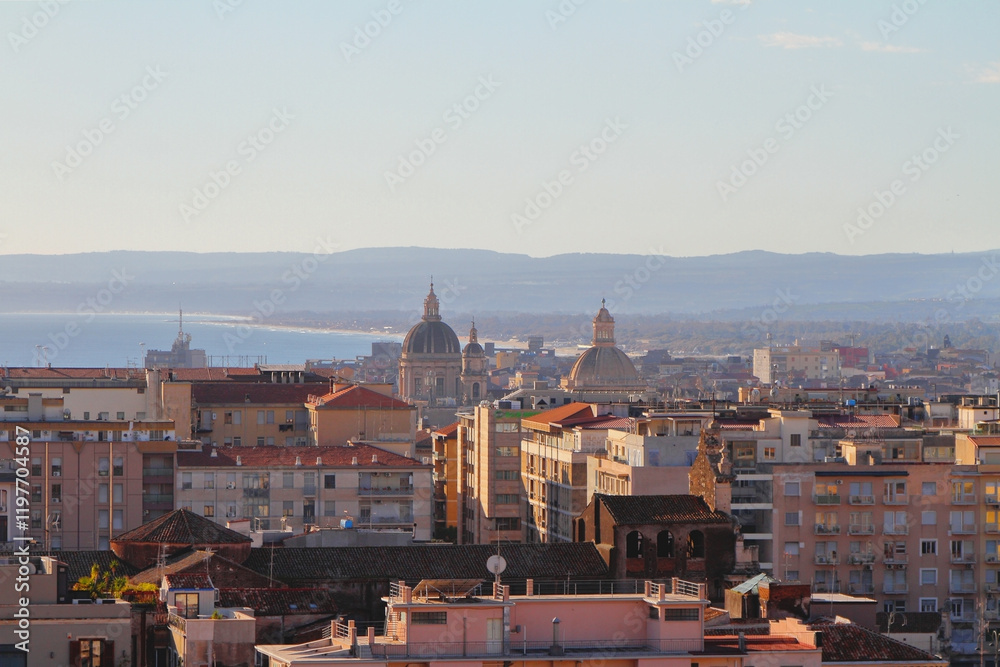 Ancient city on coast. Catania, Sicily, Italy