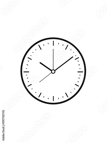 Simple outline of a clock symbolizing time management and punctuality