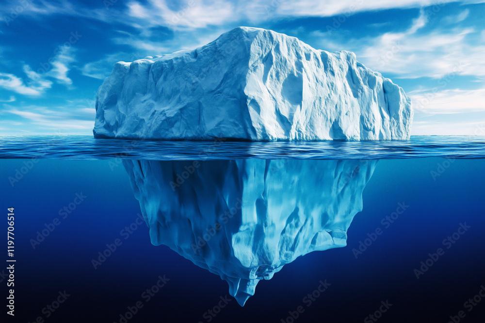 Obraz premium Iceberg and a boat