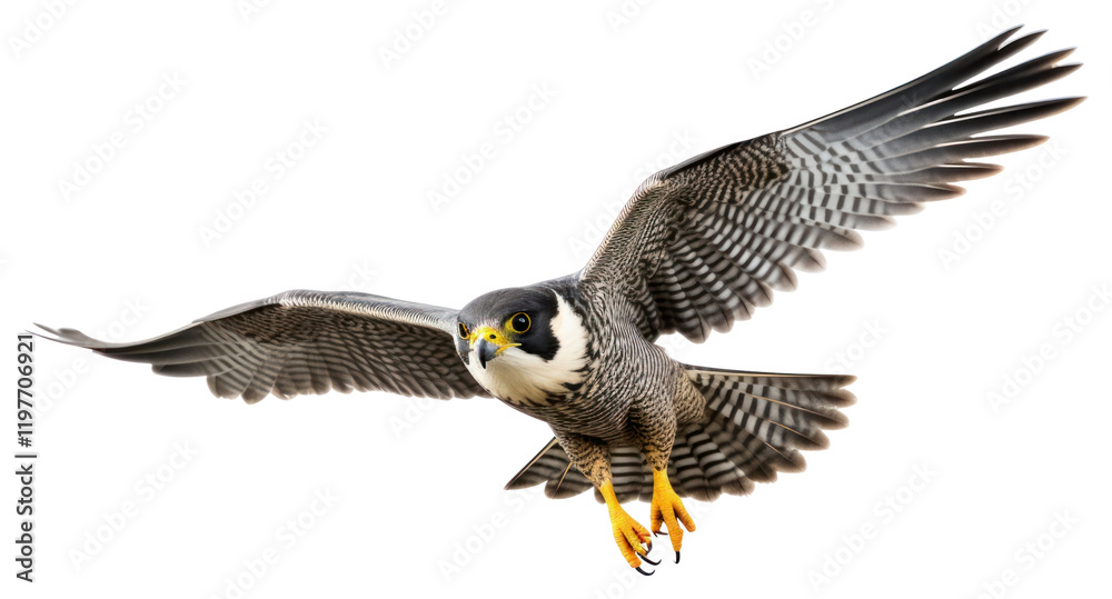 Fototapeta premium PNG Peregrine falcon in flight buzzard animal bird.