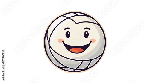 Happy Volleyball Illustration for Fun and Sports Themes