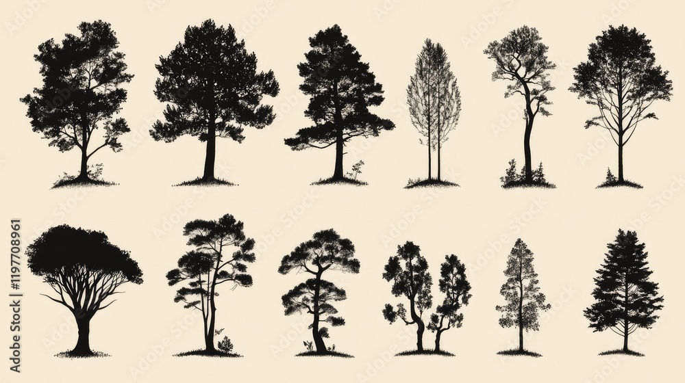 Fototapeta premium set of trees