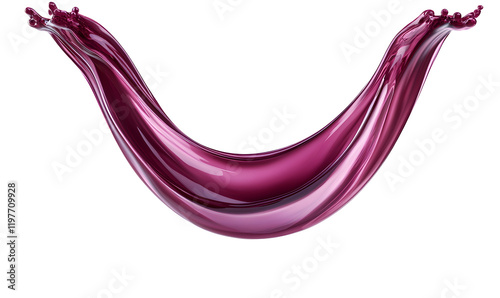 Purple liquid flowing, elegant curve, dark background, advertising