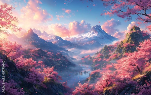 Peaceful Blossoming Valley Landscape1