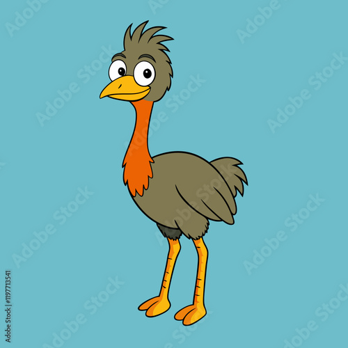 illustration of cartoon bird emu