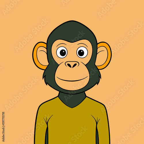 funny cartoon chimpanzee