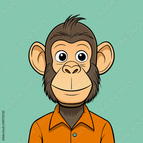 funny cartoon chimpanzee