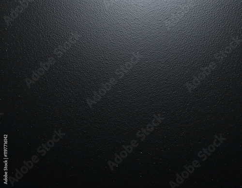 Textured Black Grainy Powder-Coated Metal Surface - Rough Dark Background