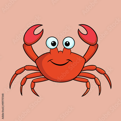 crab, cartoon, sea, seafood, animal, vector, red, lobster, illustration, shrimp, food, crustacean, isolated, ocean, claw, fish, marine, shell, cute, character, funny, crayfish, shellfish, water, beach