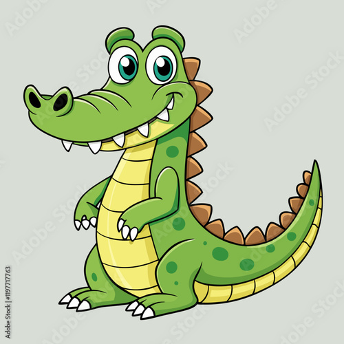 cartoon, animal, dragon, dinosaur, crocodile, illustration, vector, reptile, alligator, green, lizard, drawing, dino, monster, art, character, fun, funny, cute, wild, iguana, happy, rex, baby, smile