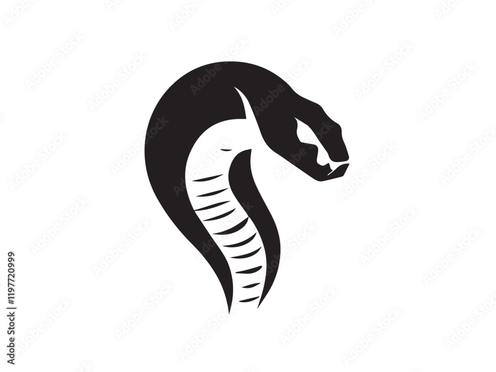 Obraz premium Black Snake Silhouette. Snake icon. Snake logo. Black snake silhouette isolated on white background. Vector illustration.