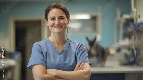Veterinarian in scrubs, medium shot generative ai Free Download Veterinarian in scrubs, medium shot generative ai - GFXLoad