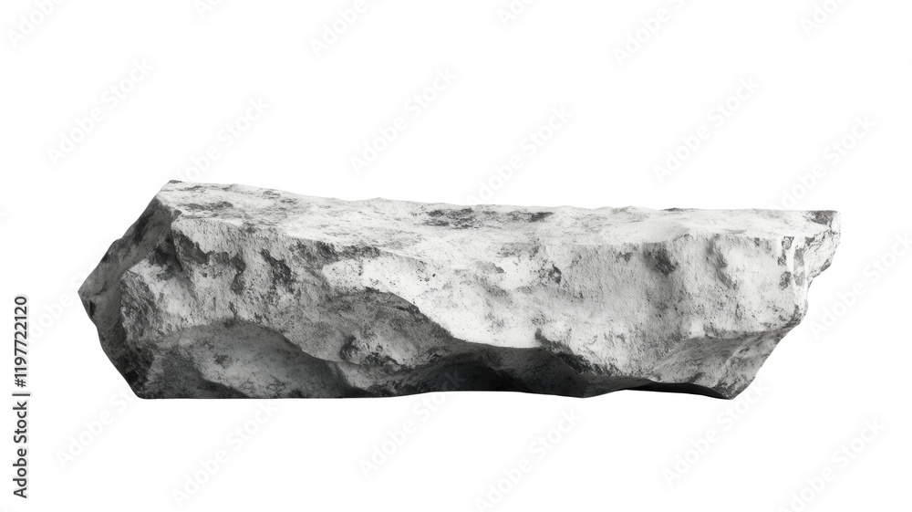 Naklejka premium Rough grey rock formation isolated transparent background ideal for product display or design