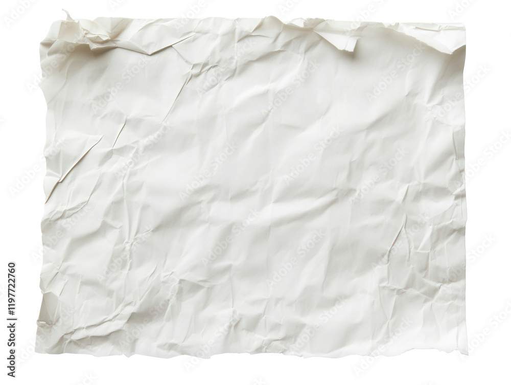 Crumpled White Paper Texture Realistic Wrinkled Sheet Grunge Background Design Crumpled White Paper Texture Realistic Wrinkled Sheet Grunge Background Design