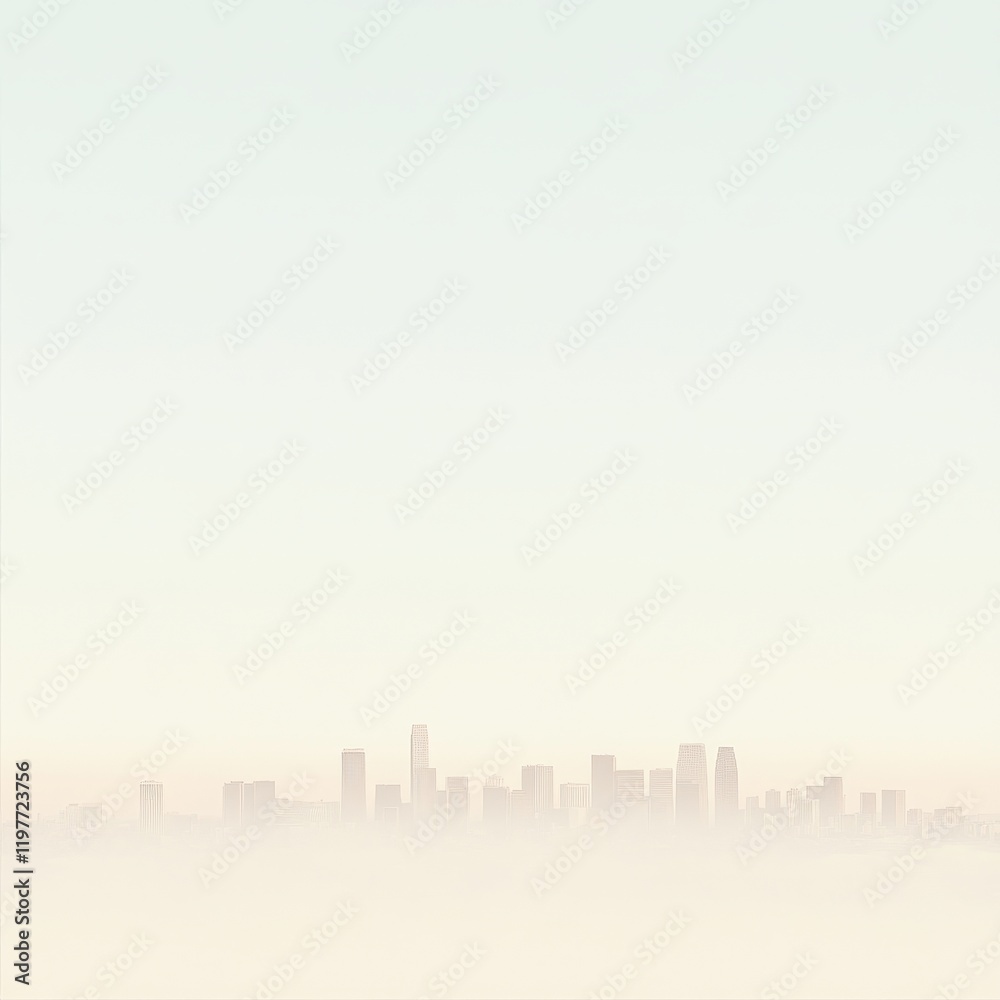 Naklejka premium Skyline in Haze: A City Obscured by Air Pollution 29