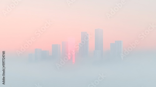 Hazy Sunrise Over a Smog-Covered Urban Skyline 18