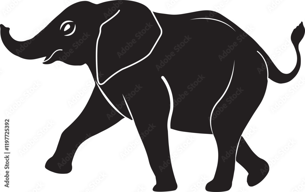 Obraz premium elephant silhouette. minimalist elephant logo vector illustration