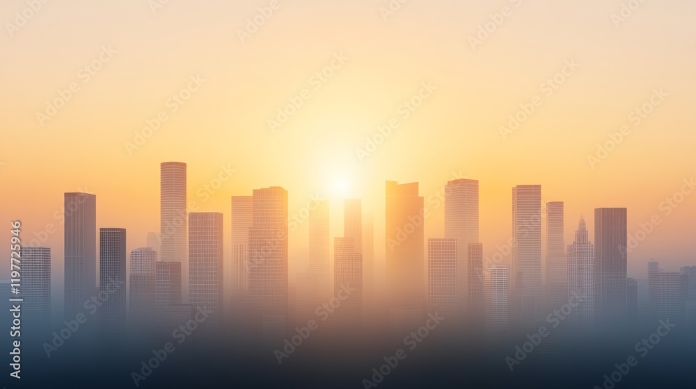 Hazy Sunrise Over a Smog-Covered Urban Skyline 7 Hazy Sunrise Over a Smog-Covered Urban Skyline 7