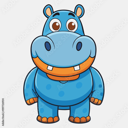 hippopotamus cartoon vector