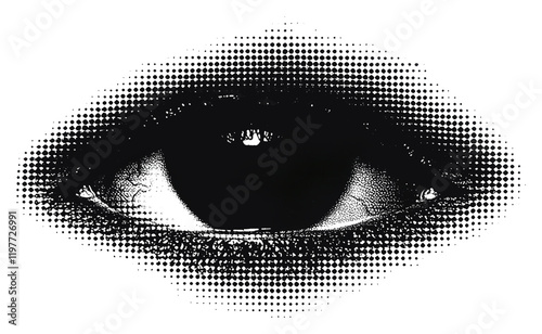 PNG Human eye halftone effect art. photo