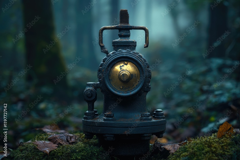 An old, weathered valve stands sentinel in a misty forest, hinting at a forgotten story. An old, weathered valve stands sentinel in a misty forest, hinting at a forgotten story.