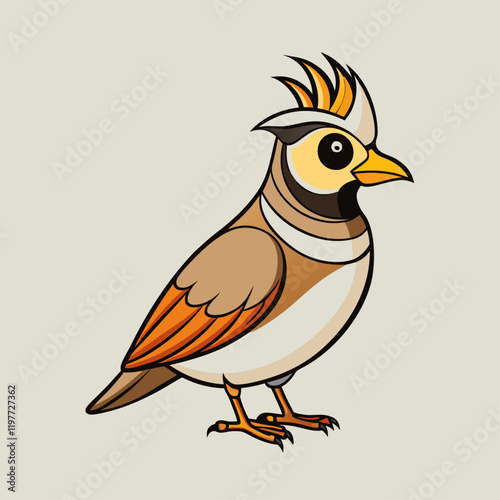 vector illustration of a horned lark