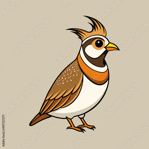 vector illustration of a horned lark