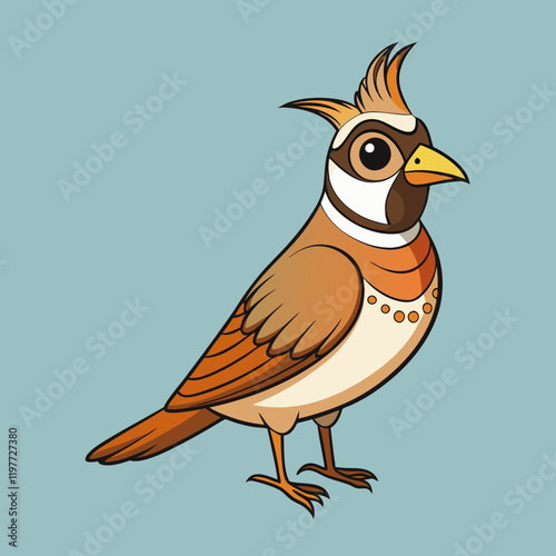 vector illustration of a horned lark