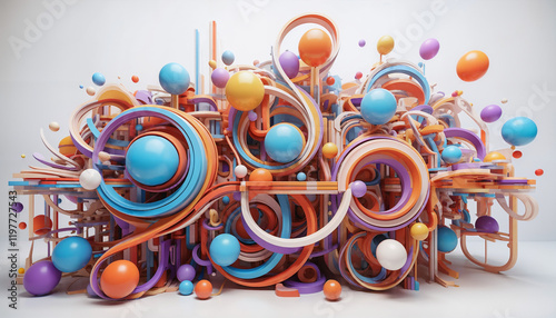 Fantasy abstract background with dreamy surrealistic colorful shapes