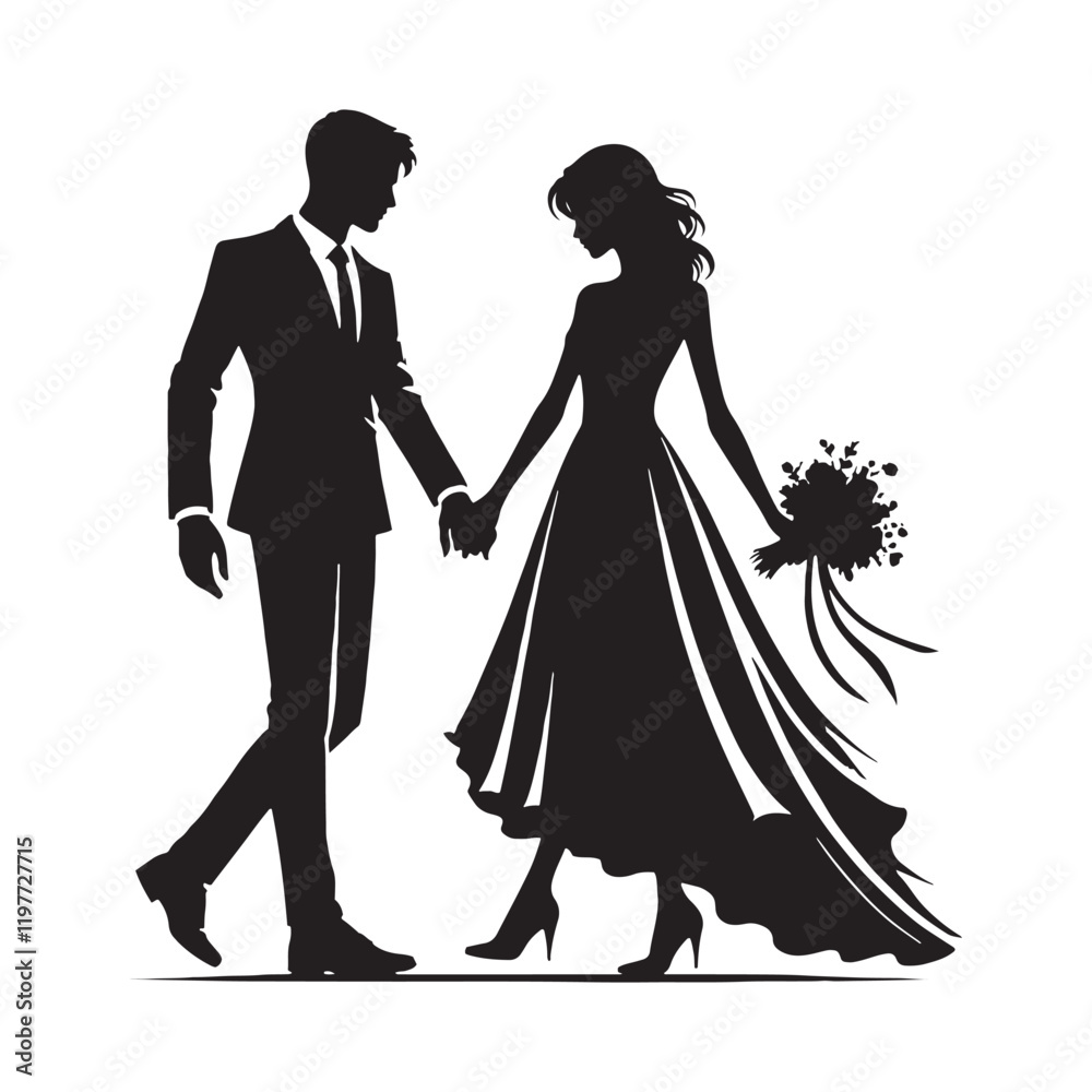 custom made wallpaper toronto digitalHolding hand couple silhouette for innovative media designs - Holding hand couple vector, Holding hand couple illustration - Valentine silhouette