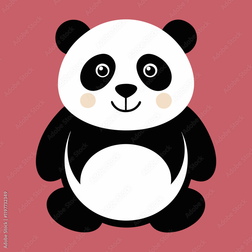 Naklejka premium panda bear with bamboo